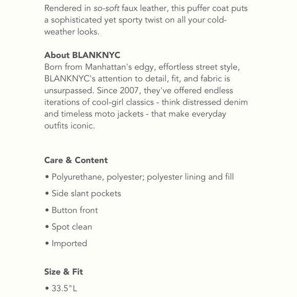 BlankNYC Arden Faux Leather Puffer Coat - Picture 8 of 8